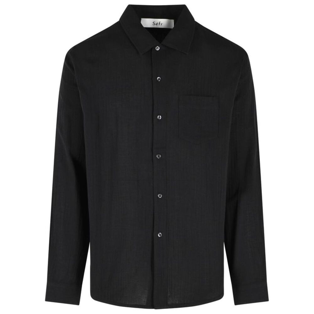 Sefr 'Leo' Black Cotton Shirt Men